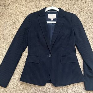 Banana Republic Navy Pinstripe Blazer 0P